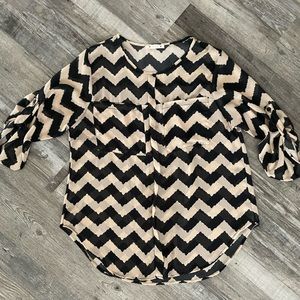 Chevron print dress blouse